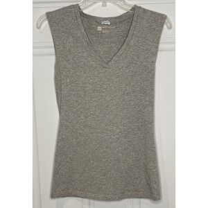 Gap Women's Medium Light Gray Favorite Stretch Sleeveless V-Neck Top Shirt Grey‎